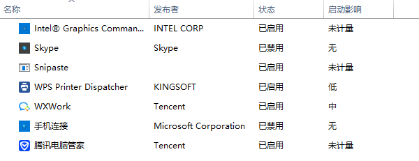 關閉所有啟動項