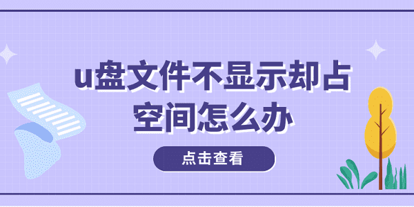 u盤文件不顯示卻占空間怎么辦？多種方式解決