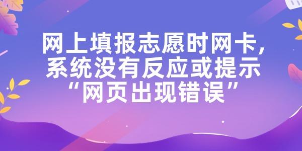 網(wǎng)上填報(bào)志愿時(shí)網(wǎng)卡系統(tǒng)沒(méi)有反應(yīng)或提示網(wǎng)頁(yè)出現(xiàn)錯(cuò)誤的處理方法