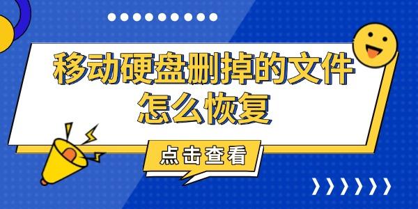 移動(dòng)硬盤刪掉的文件怎么恢復(fù)