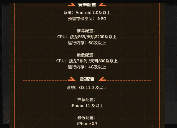 晴空之下移動(dòng)端配置要求