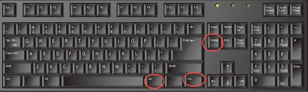 使用 Ctrl + Alt + Delete 鍵組合