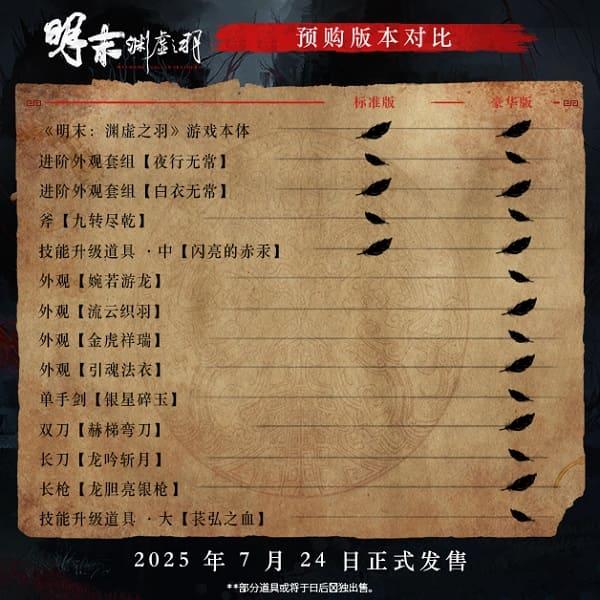 預(yù)購版本內(nèi)容對(duì)比