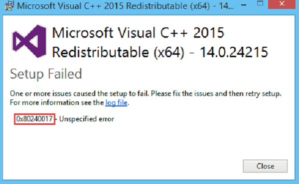 出現(xiàn)0x80240017的原因