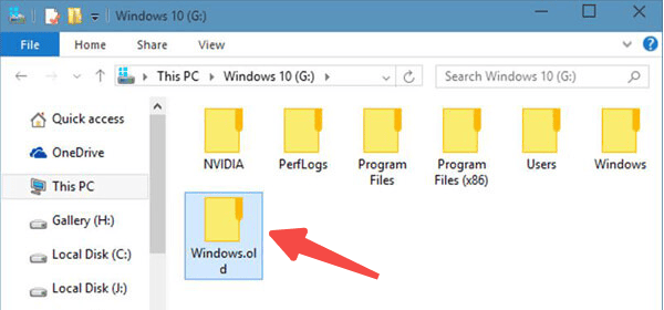 檢查Windows.old文件夾