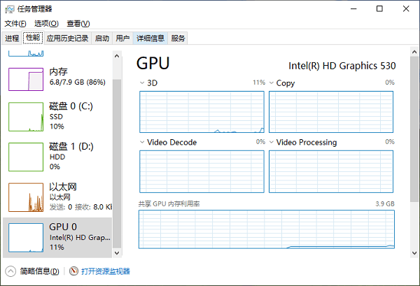 在任務(wù)管理器中手動添加 GPU 列