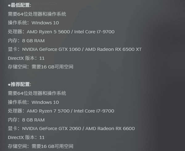 《逃離鴨科夫》配置要求一覽