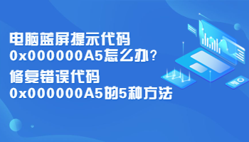 電腦藍(lán)屏提示代碼0x000000A5怎么辦？修復(fù)錯誤代碼0x000000A5的5種方法